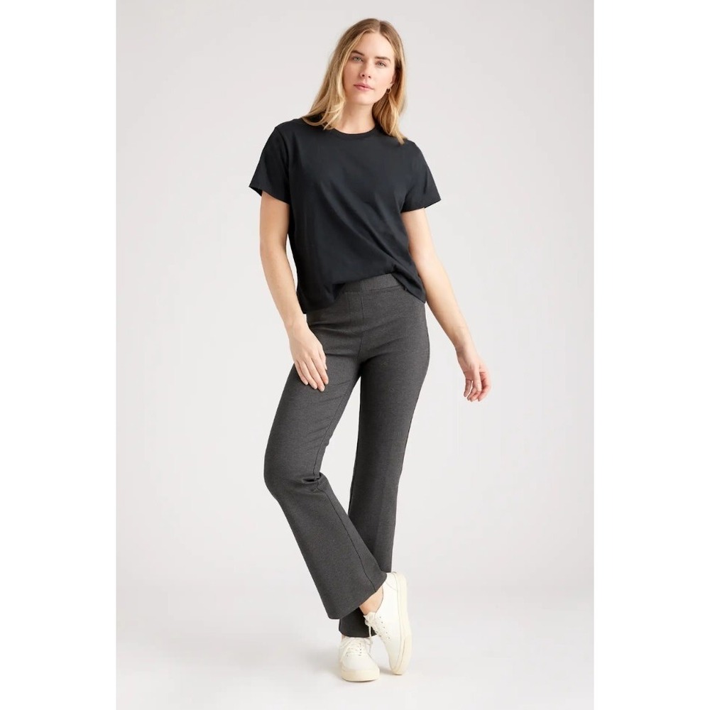 Quince Ultra-Stretch Ponte Bootcut Pants Comfort Work Wear Charcoal M Petite